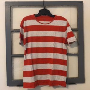 GAP orange and grey striped t-shirt